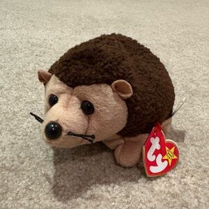 NWT, Vintage 1998 ‘Prickles’ the Hedgehog Beanie Baby by Ty Inc.